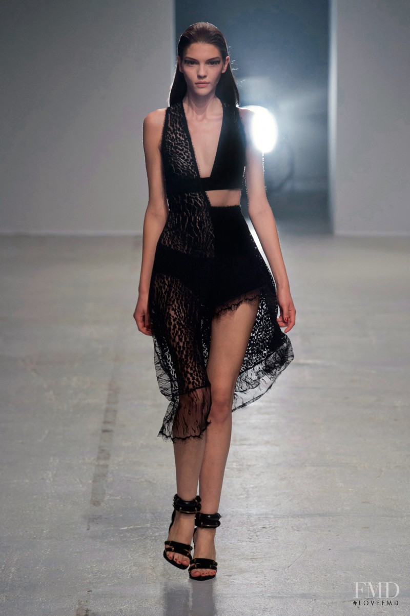 Kate Bogucharskaia featured in  the Anthony Vaccarello fashion show for Spring/Summer 2014