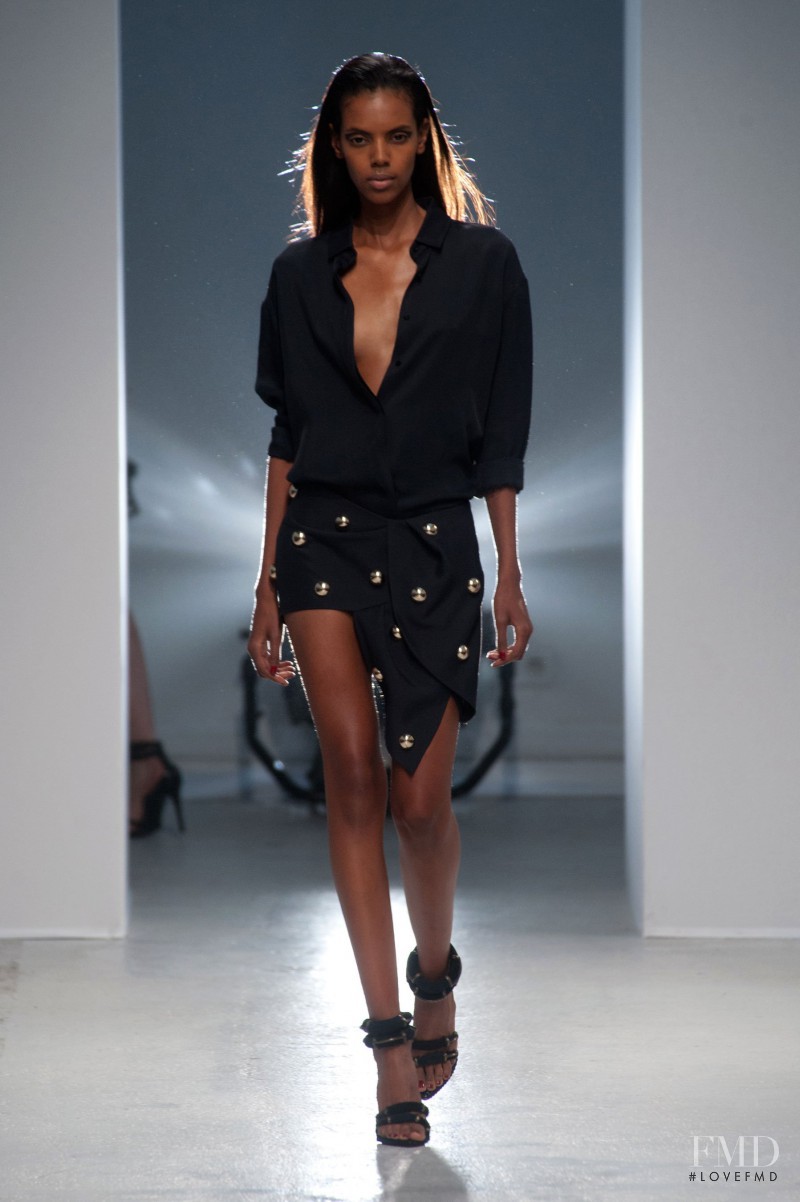 Grace Mahary featured in  the Anthony Vaccarello fashion show for Spring/Summer 2014