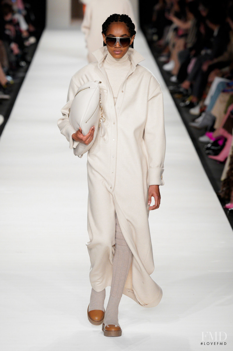 Majesty Amare featured in  the Max Mara fashion show for Autumn/Winter 2022