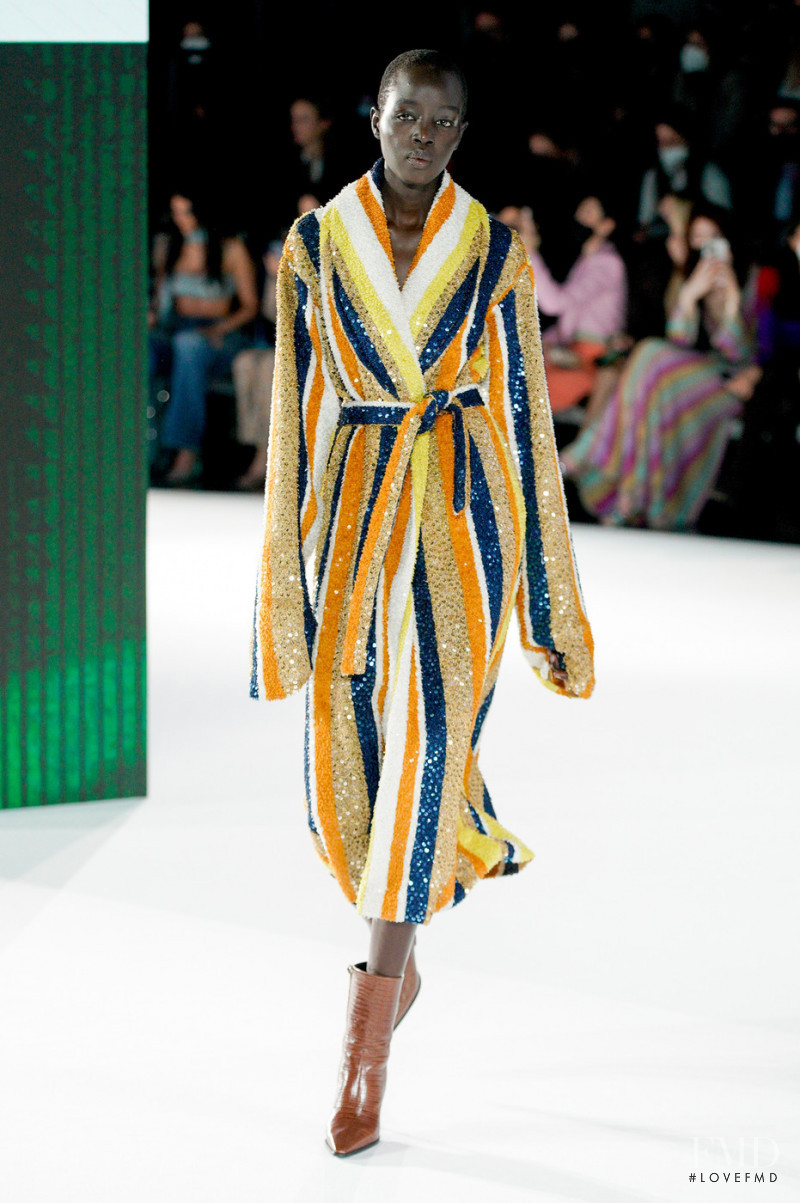 Akuol Deng Atem featured in  the Missoni fashion show for Autumn/Winter 2022