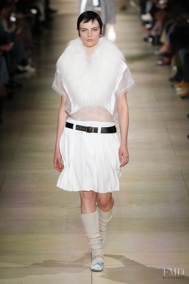 Fran Summers featured in  the Miu Miu fashion show for Autumn/Winter 2022