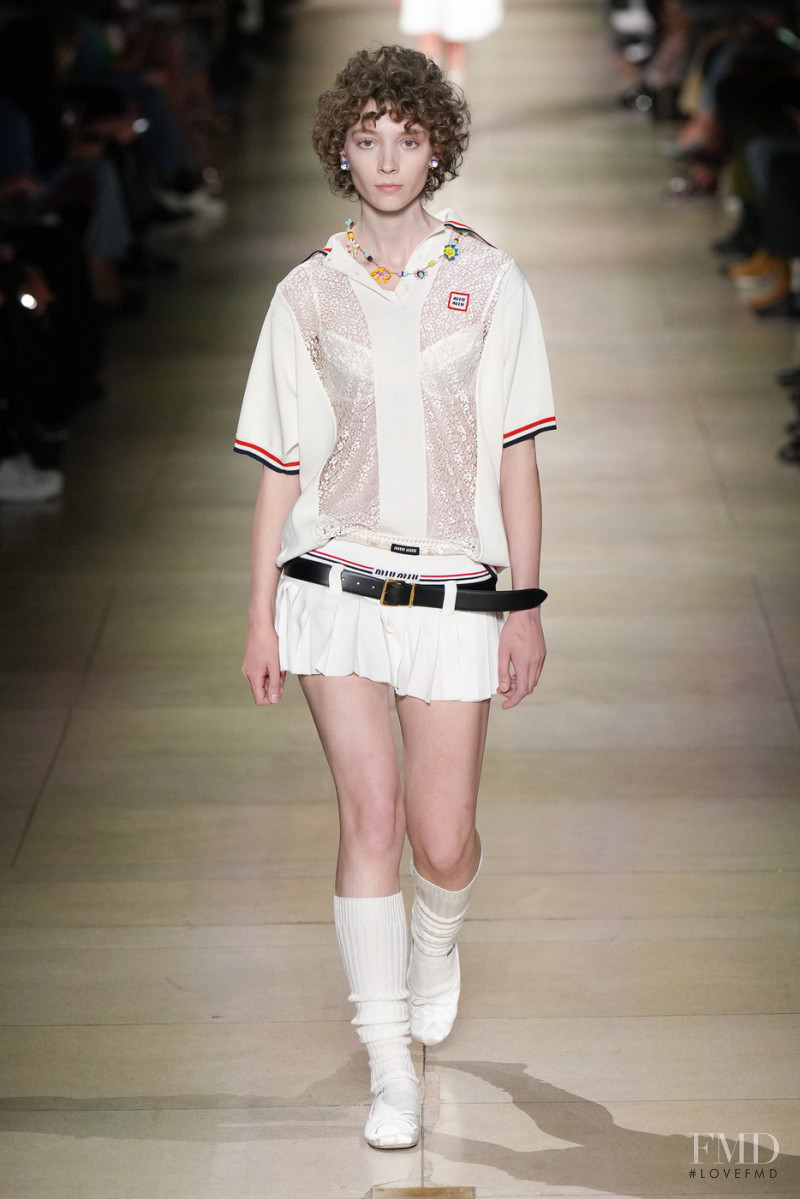 Anna Brunius featured in  the Miu Miu fashion show for Autumn/Winter 2022