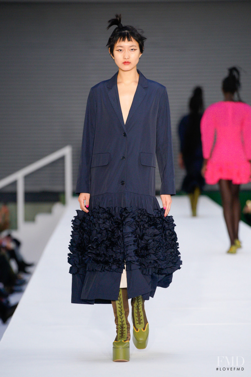 Eny Jaki featured in  the Molly Goddard fashion show for Autumn/Winter 2022