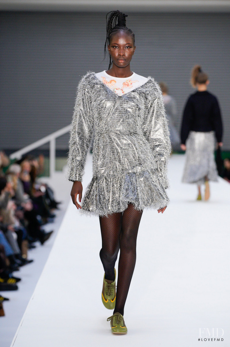 Adhel Bol featured in  the Molly Goddard fashion show for Autumn/Winter 2022