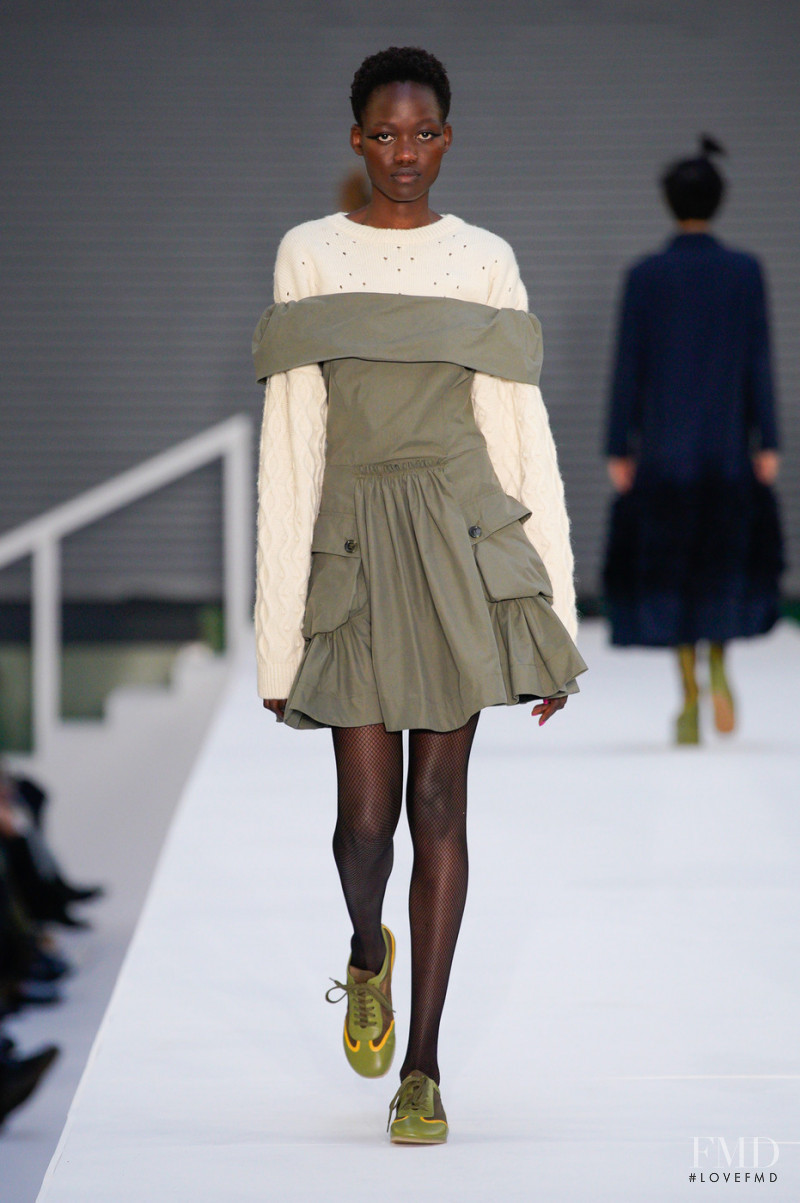 Caren Jepkemei featured in  the Molly Goddard fashion show for Autumn/Winter 2022