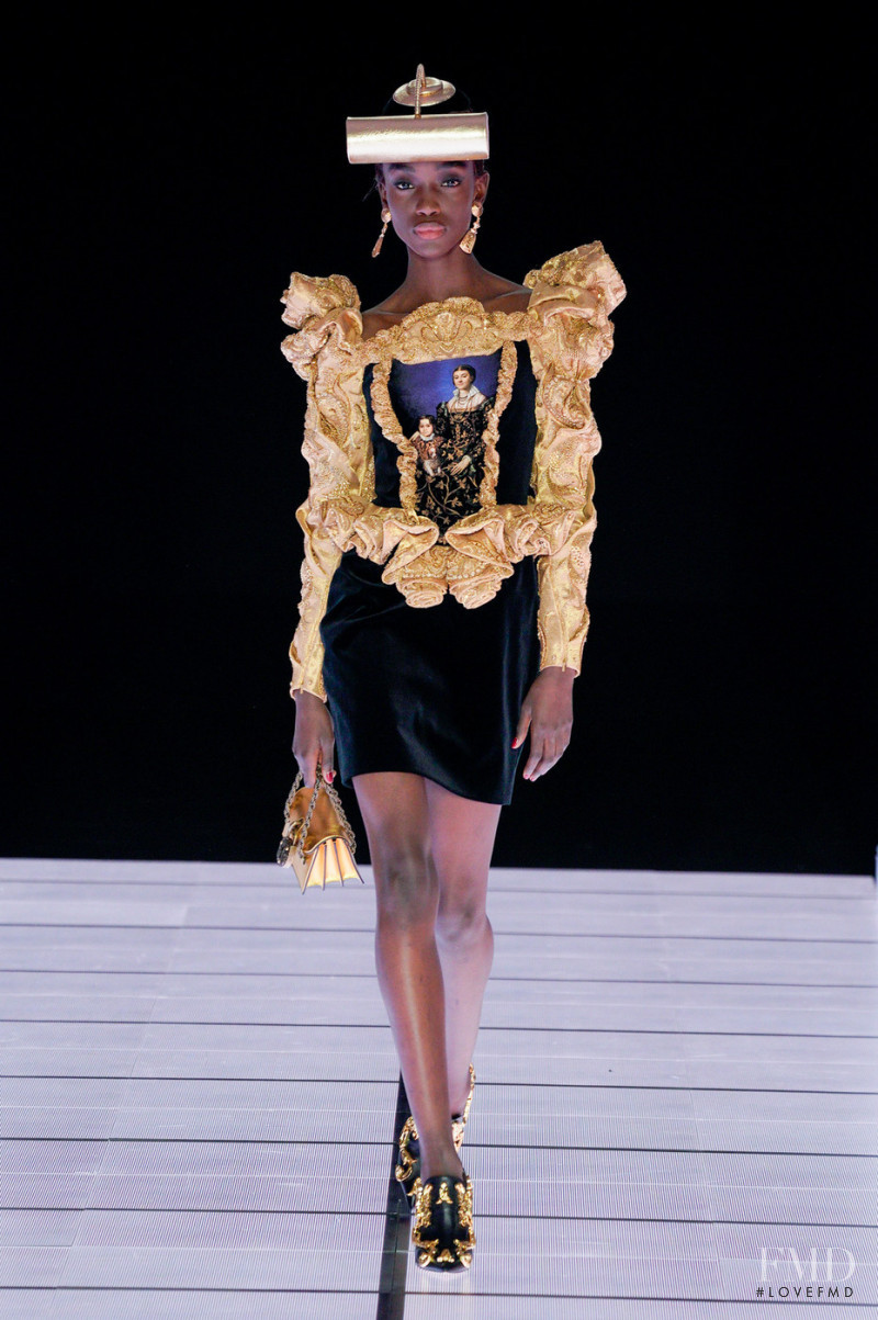Maty Fall Diba featured in  the Moschino fashion show for Autumn/Winter 2022