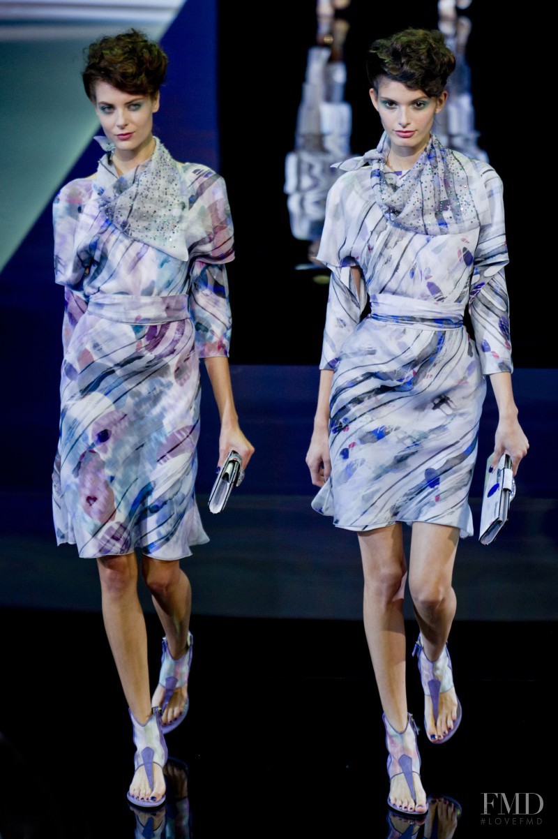 Giulia Manini featured in  the Giorgio Armani fashion show for Spring/Summer 2014