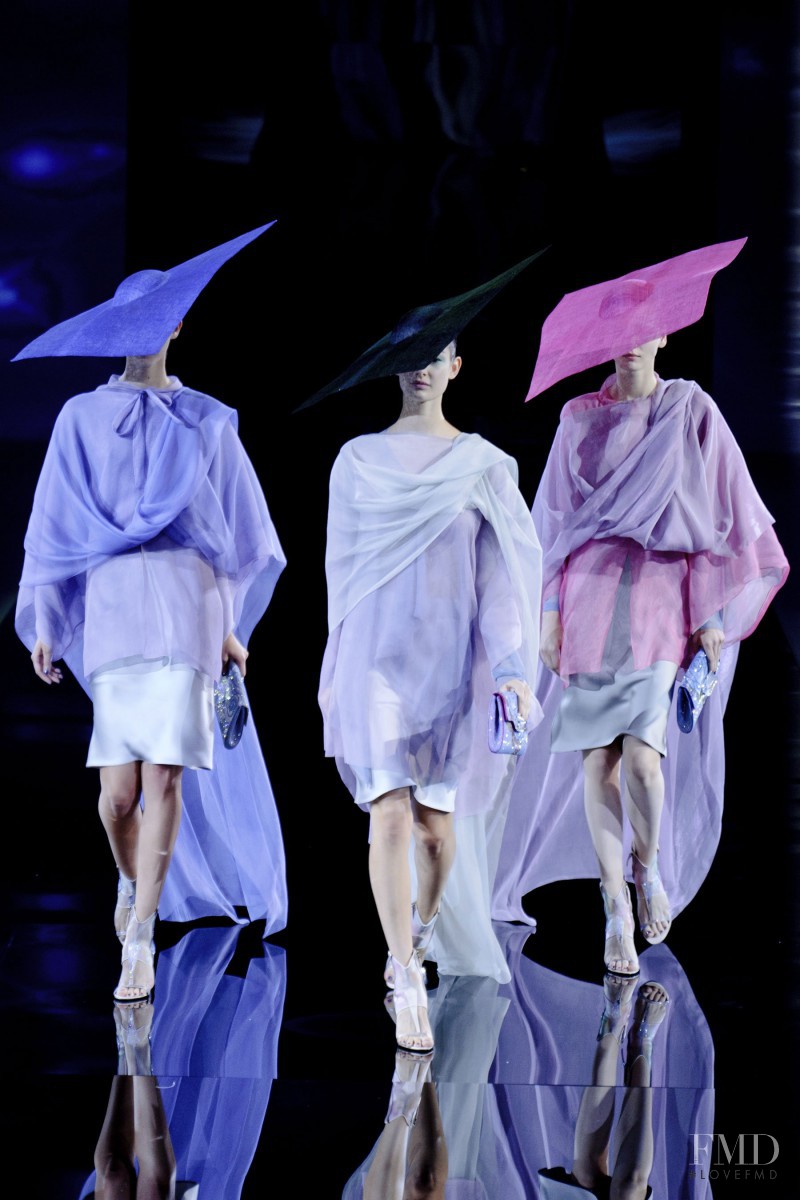 Katlin Aas featured in  the Giorgio Armani fashion show for Spring/Summer 2014