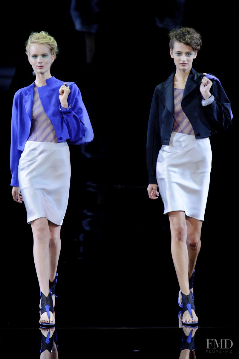 Sally Jonsson featured in  the Giorgio Armani fashion show for Spring/Summer 2014