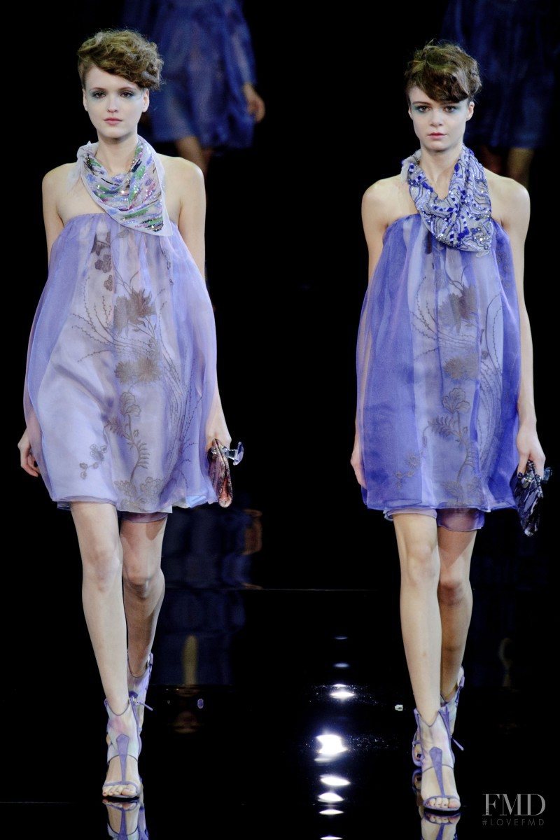 Jane Grybennikova featured in  the Giorgio Armani fashion show for Spring/Summer 2014