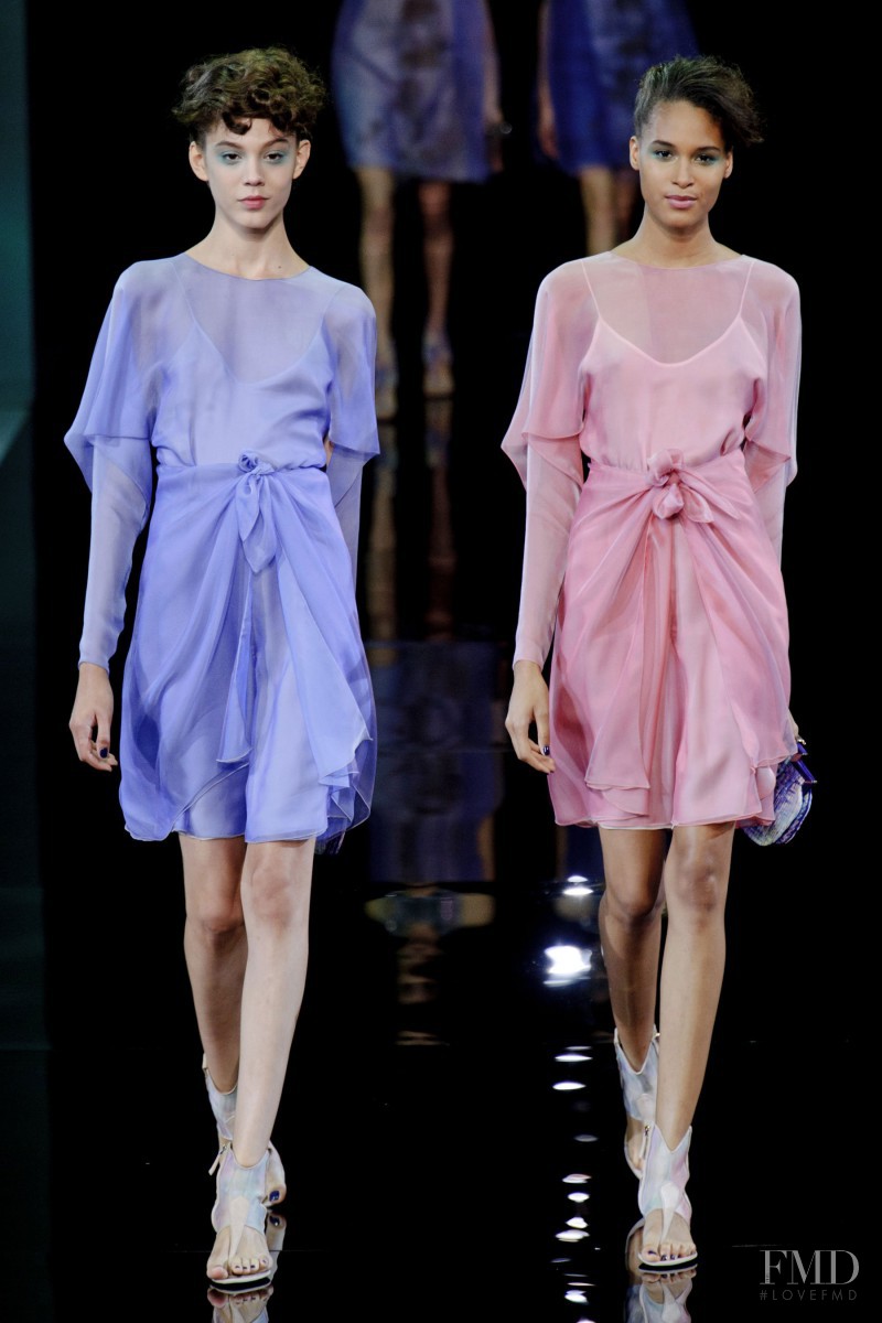 Cindy Bruna featured in  the Giorgio Armani fashion show for Spring/Summer 2014