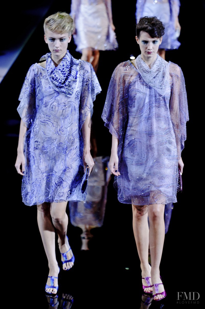 Drake Burnette featured in  the Giorgio Armani fashion show for Spring/Summer 2014