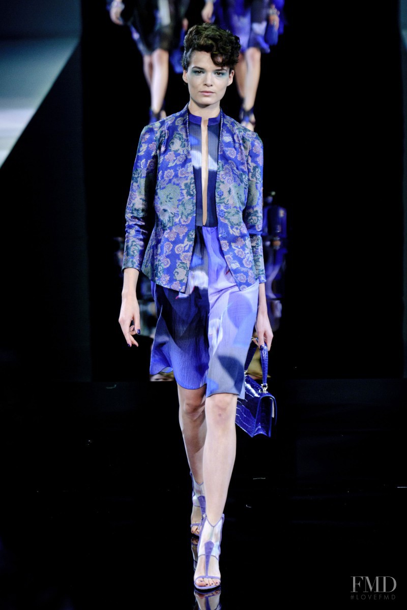 Anne Verhallen featured in  the Giorgio Armani fashion show for Spring/Summer 2014