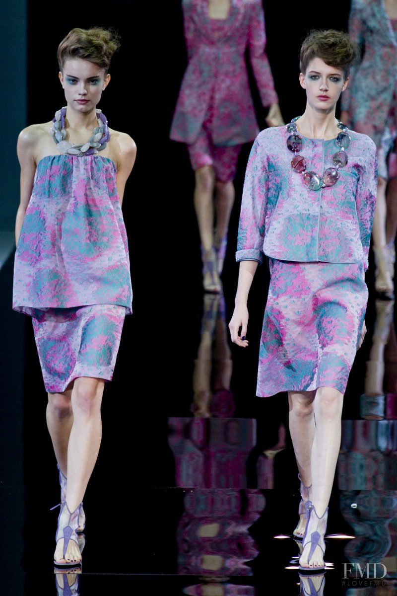 Daria Piotrowiak featured in  the Giorgio Armani fashion show for Spring/Summer 2014