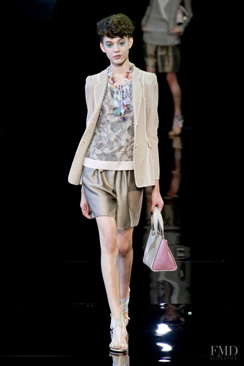 Ewa Wladymiruk featured in  the Giorgio Armani fashion show for Spring/Summer 2014