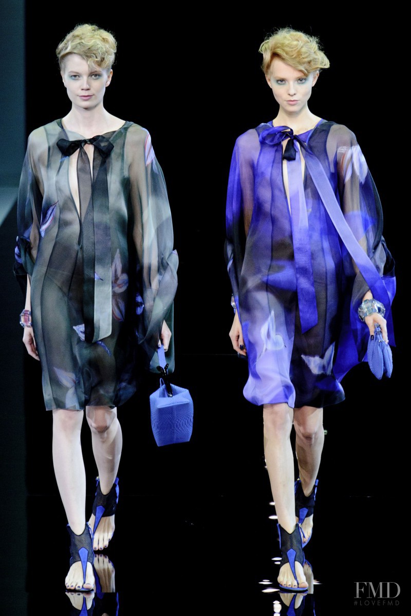 Kimi Nastya Zhidkova featured in  the Giorgio Armani fashion show for Spring/Summer 2014