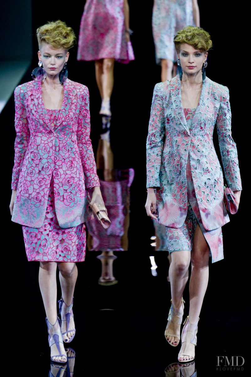 Anna Piirainen featured in  the Giorgio Armani fashion show for Spring/Summer 2014