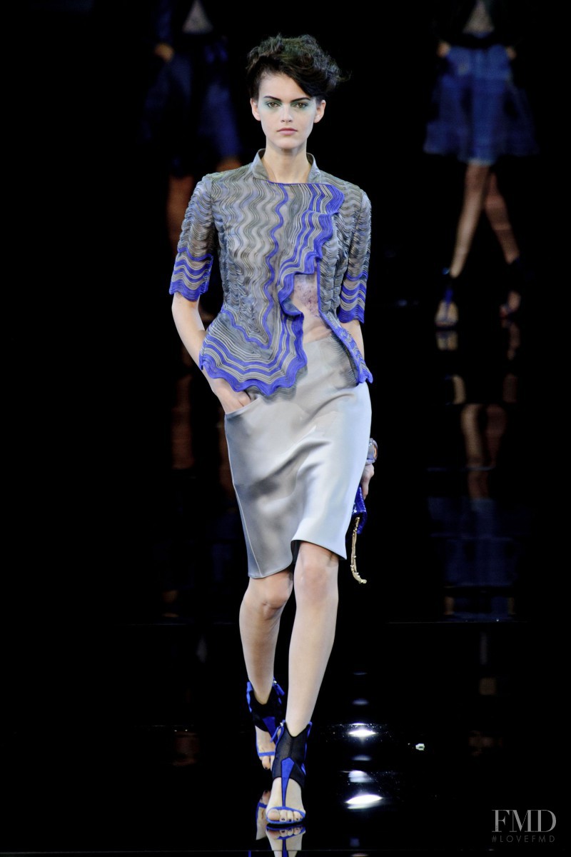 Kamila Hansen featured in  the Giorgio Armani fashion show for Spring/Summer 2014