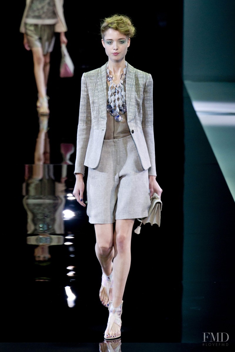 Tessa Bennenbroek featured in  the Giorgio Armani fashion show for Spring/Summer 2014