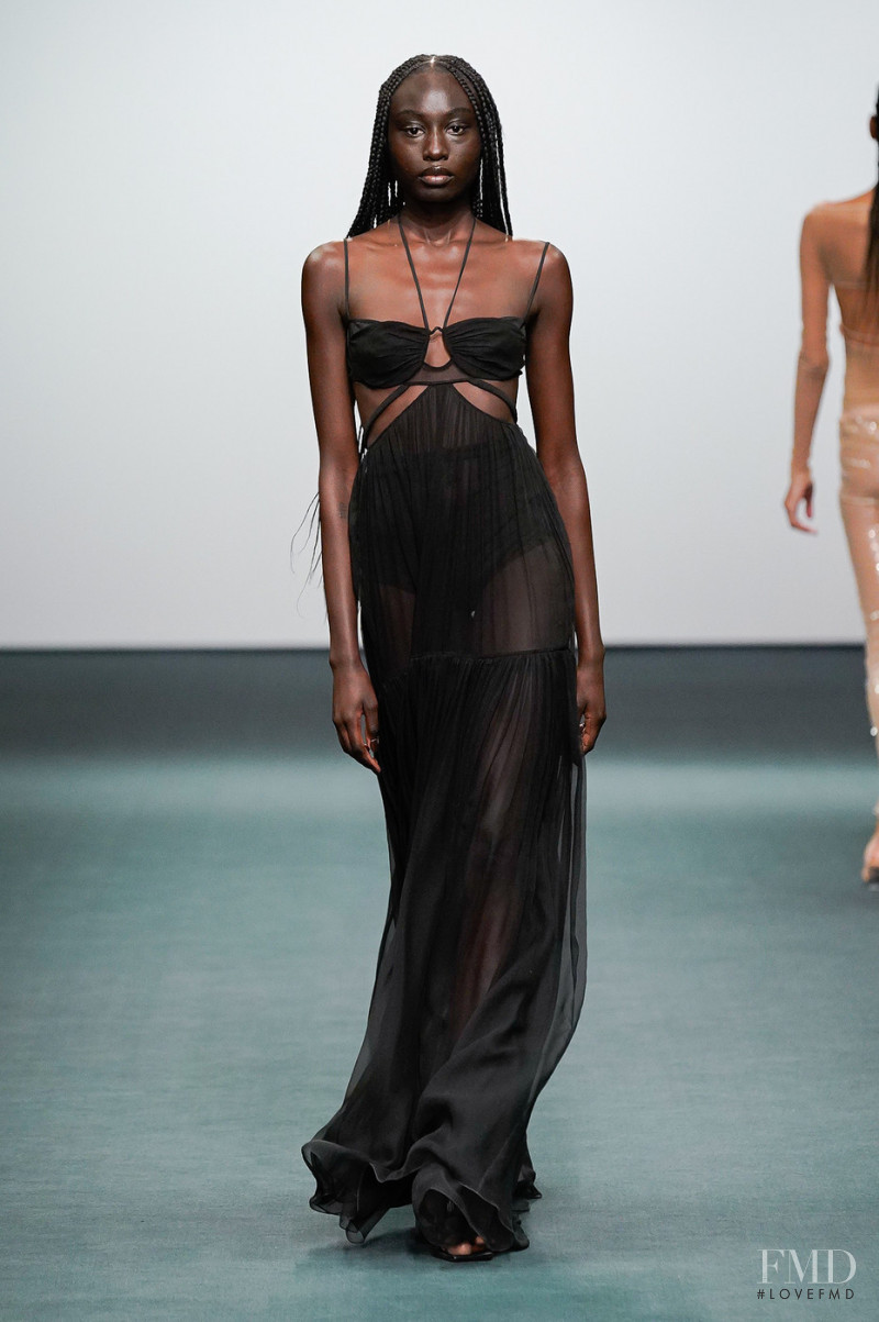 Nyagua Ruea featured in  the Nensi Dojaka fashion show for Autumn/Winter 2022