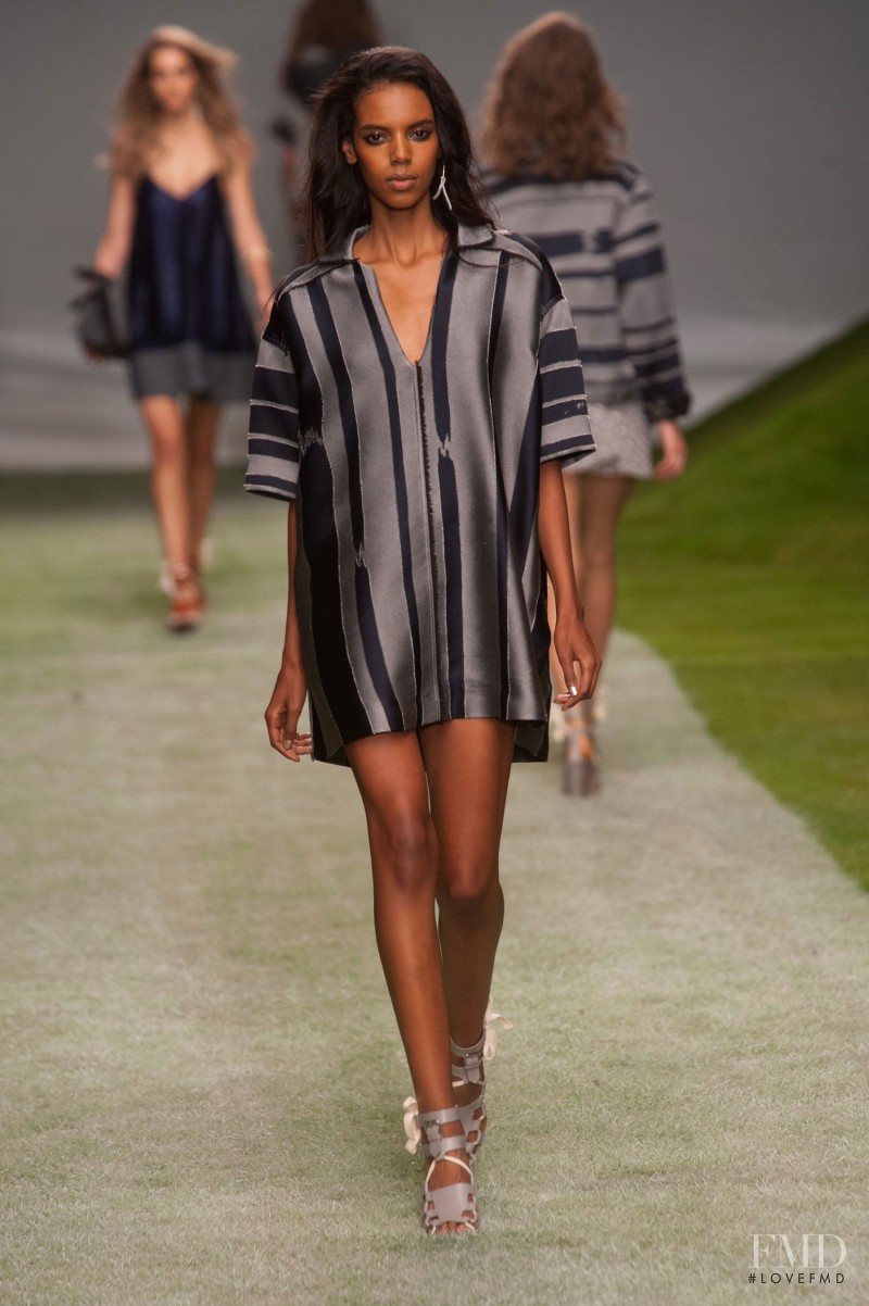 Grace Mahary featured in  the Topshop Unique fashion show for Spring/Summer 2014