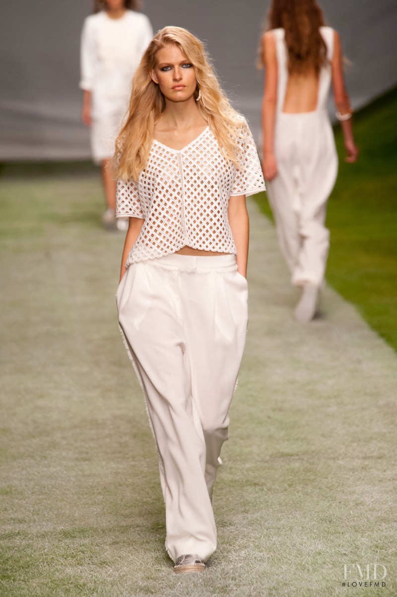 Louise Parker featured in  the Topshop Unique fashion show for Spring/Summer 2014