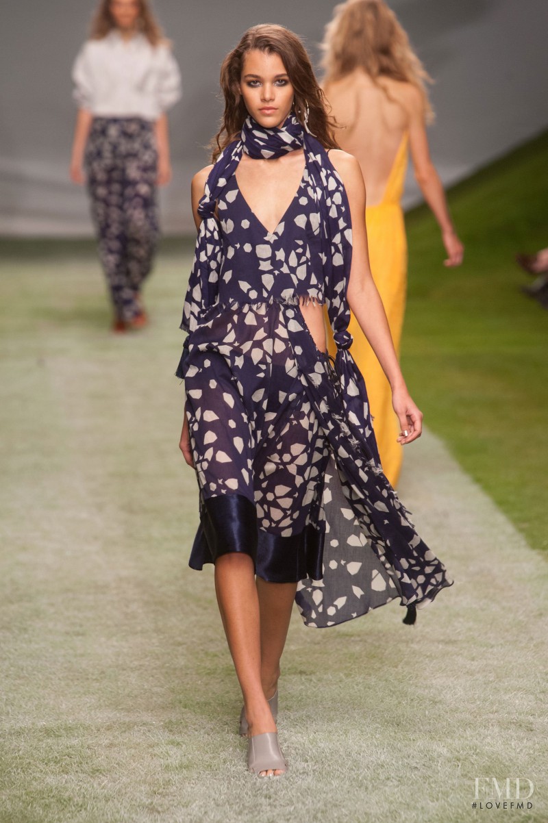 Pauline Hoarau featured in  the Topshop Unique fashion show for Spring/Summer 2014