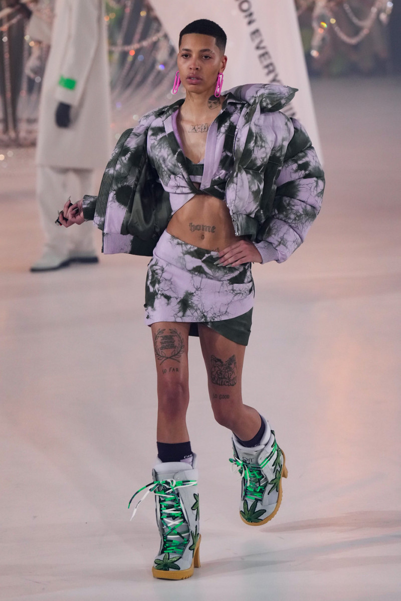 Kai-Isaiah Jamal featured in  the Off-White fashion show for Autumn/Winter 2022