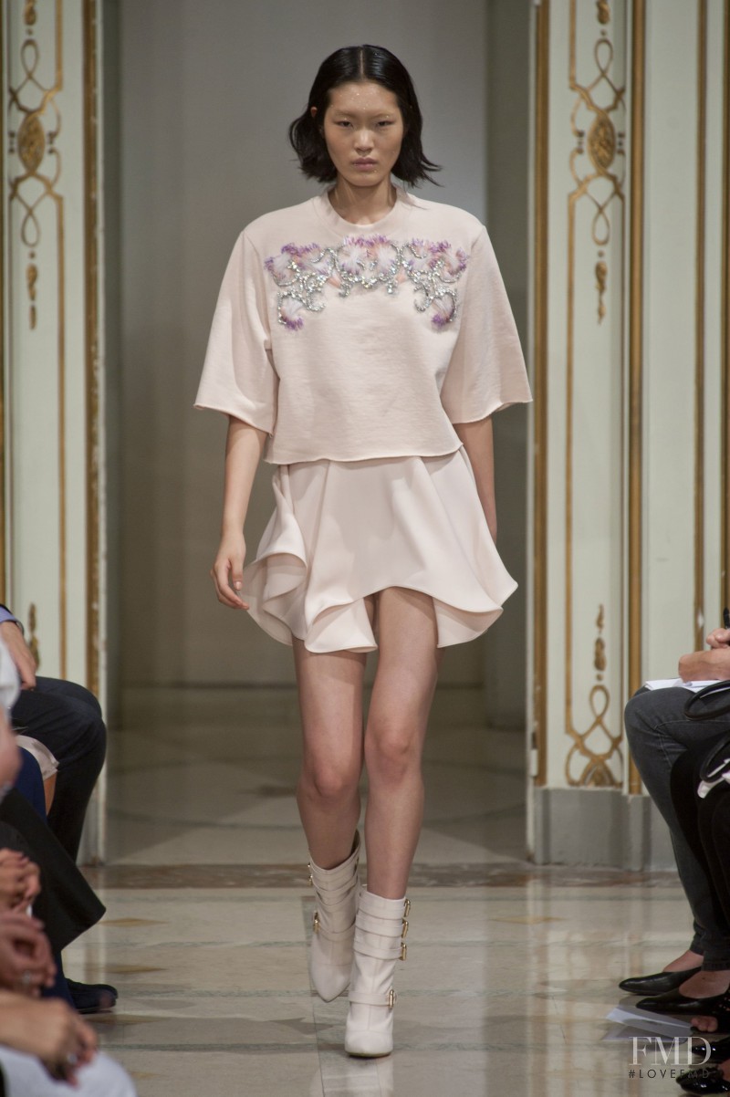 Chiharu Okunugi featured in  the Francesco Scognamiglio fashion show for Spring/Summer 2014