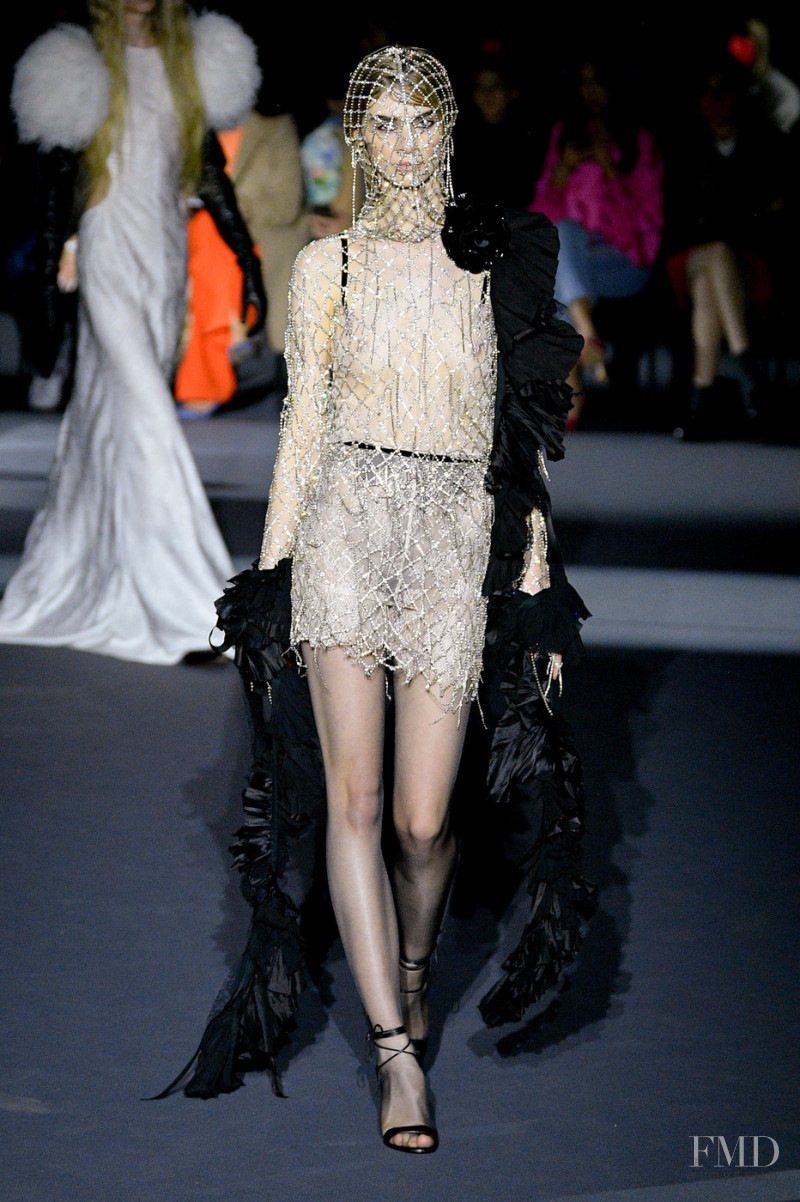 Indigo Hanlon featured in  the Philosophy di Lorenzo Serafini fashion show for Autumn/Winter 2022