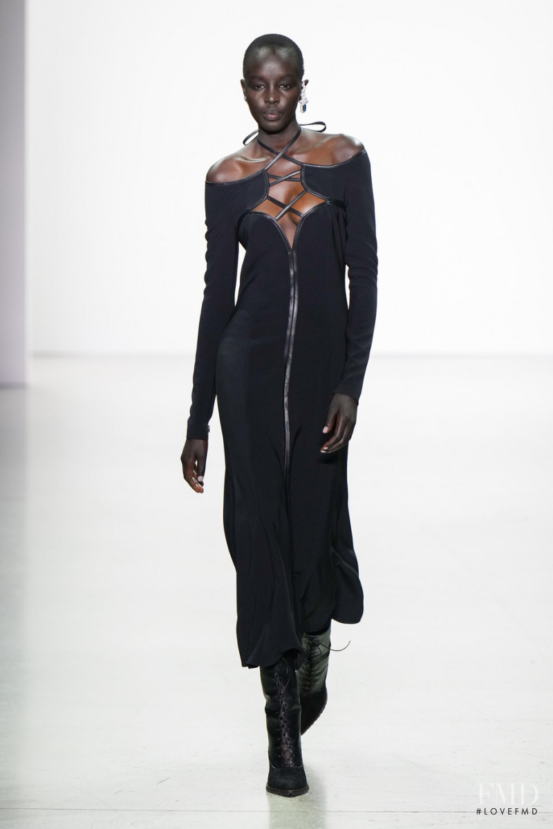 Akuol Deng Atem featured in  the Prabal Gurung fashion show for Autumn/Winter 2022