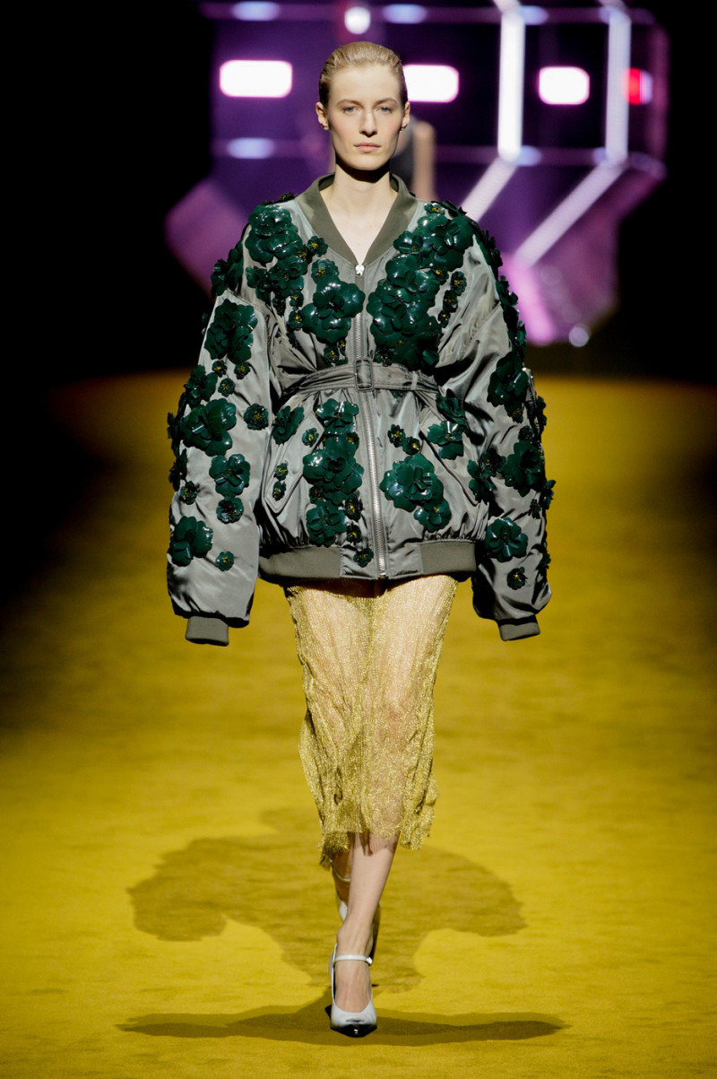 Julia Nobis featured in  the Prada fashion show for Autumn/Winter 2022