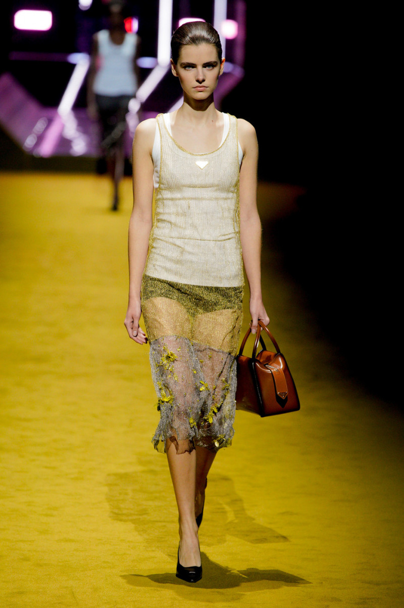 Maya Gunn featured in  the Prada fashion show for Autumn/Winter 2022
