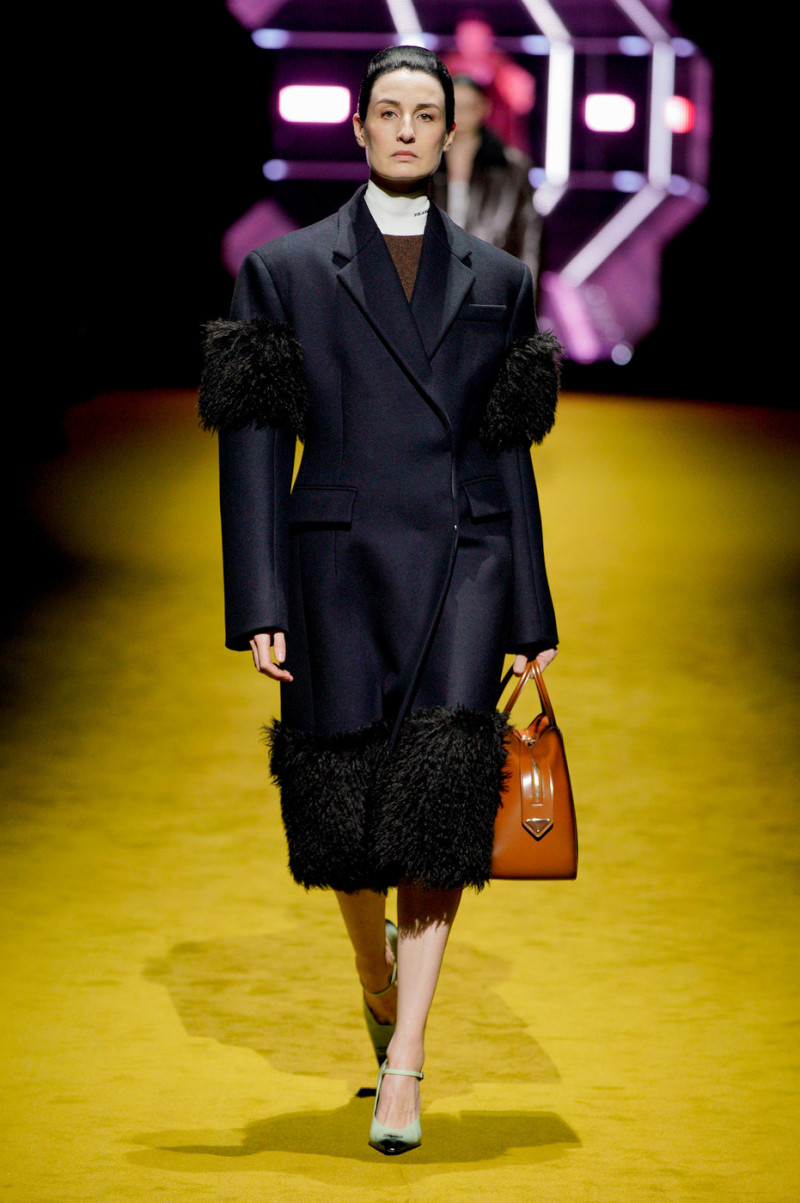 Erin O%Connor featured in  the Prada fashion show for Autumn/Winter 2022