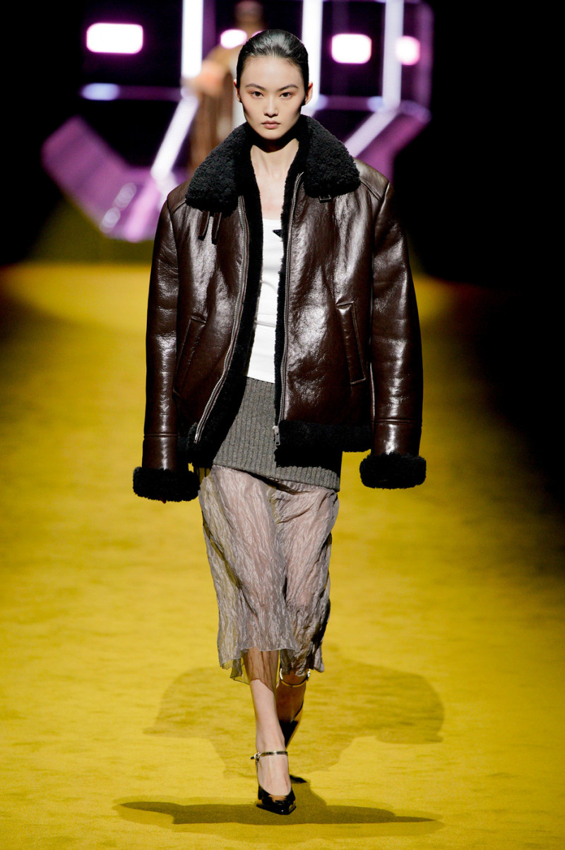 Cong He featured in  the Prada fashion show for Autumn/Winter 2022