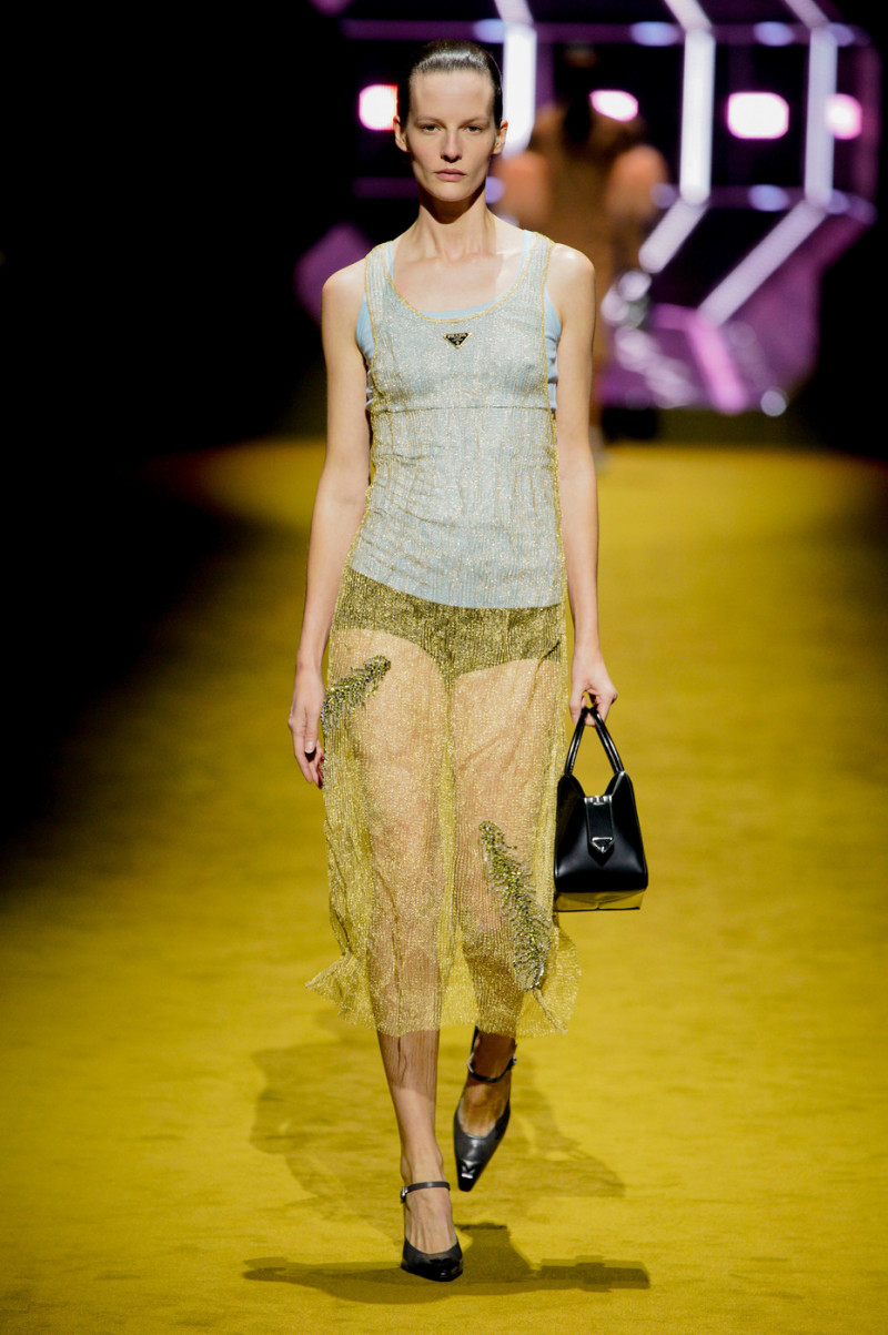 Sara Blomqvist featured in  the Prada fashion show for Autumn/Winter 2022
