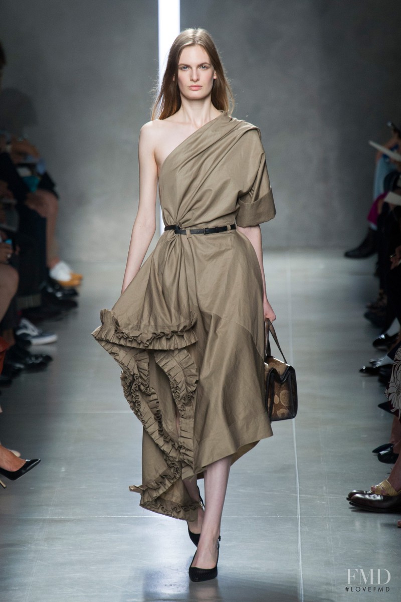 Carolina Sjöstrand featured in  the Bottega Veneta fashion show for Spring/Summer 2014