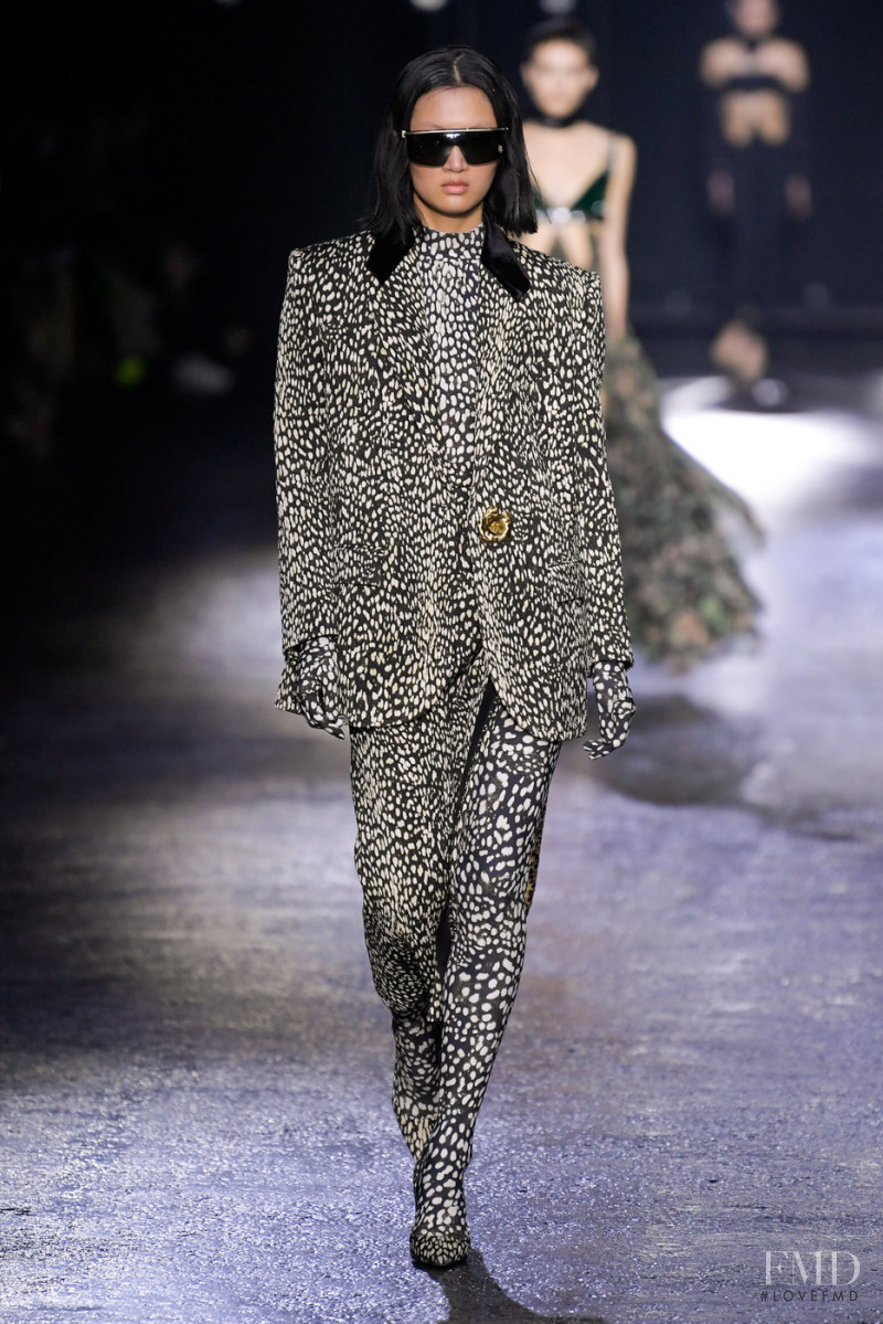 Yilan Hua featured in  the Roberto Cavalli fashion show for Autumn/Winter 2022