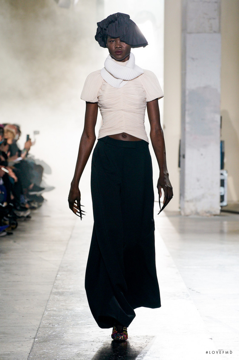 Anyiel Majok featured in  the Rochas fashion show for Autumn/Winter 2022