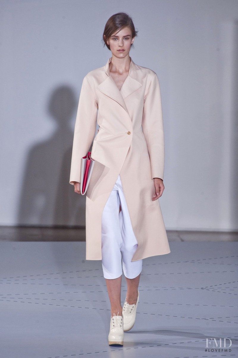 Kayley Chabot featured in  the Jil Sander fashion show for Spring/Summer 2014