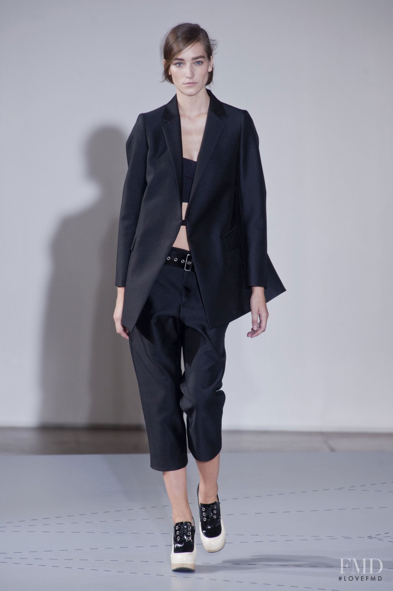 Joséphine Le Tutour featured in  the Jil Sander fashion show for Spring/Summer 2014