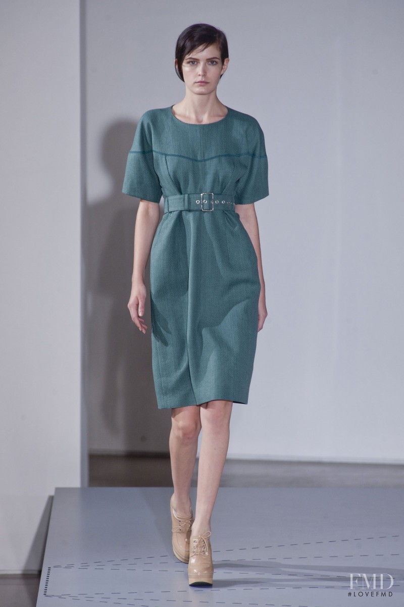 Zlata Mangafic featured in  the Jil Sander fashion show for Spring/Summer 2014