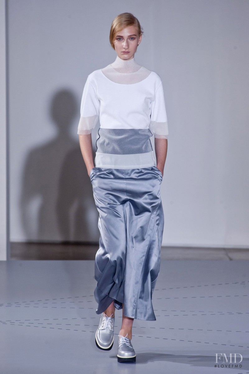 Charlotte Lindvig featured in  the Jil Sander fashion show for Spring/Summer 2014