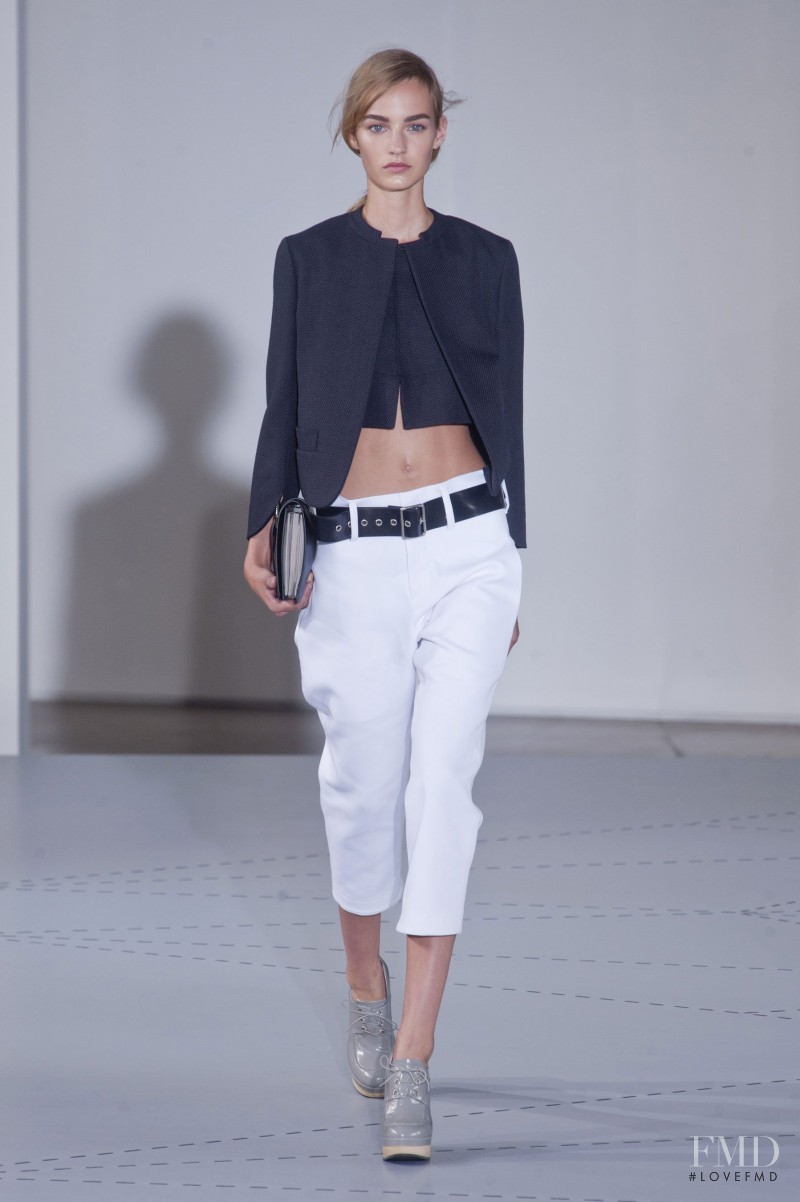 Maartje Verhoef featured in  the Jil Sander fashion show for Spring/Summer 2014