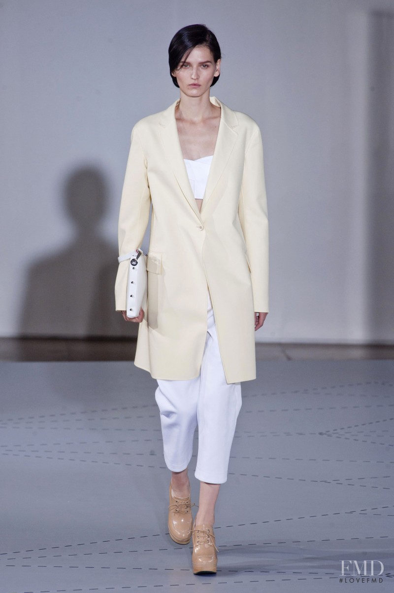 Katlin Aas featured in  the Jil Sander fashion show for Spring/Summer 2014