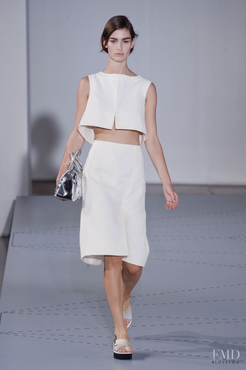 Ophélie Guillermand featured in  the Jil Sander fashion show for Spring/Summer 2014