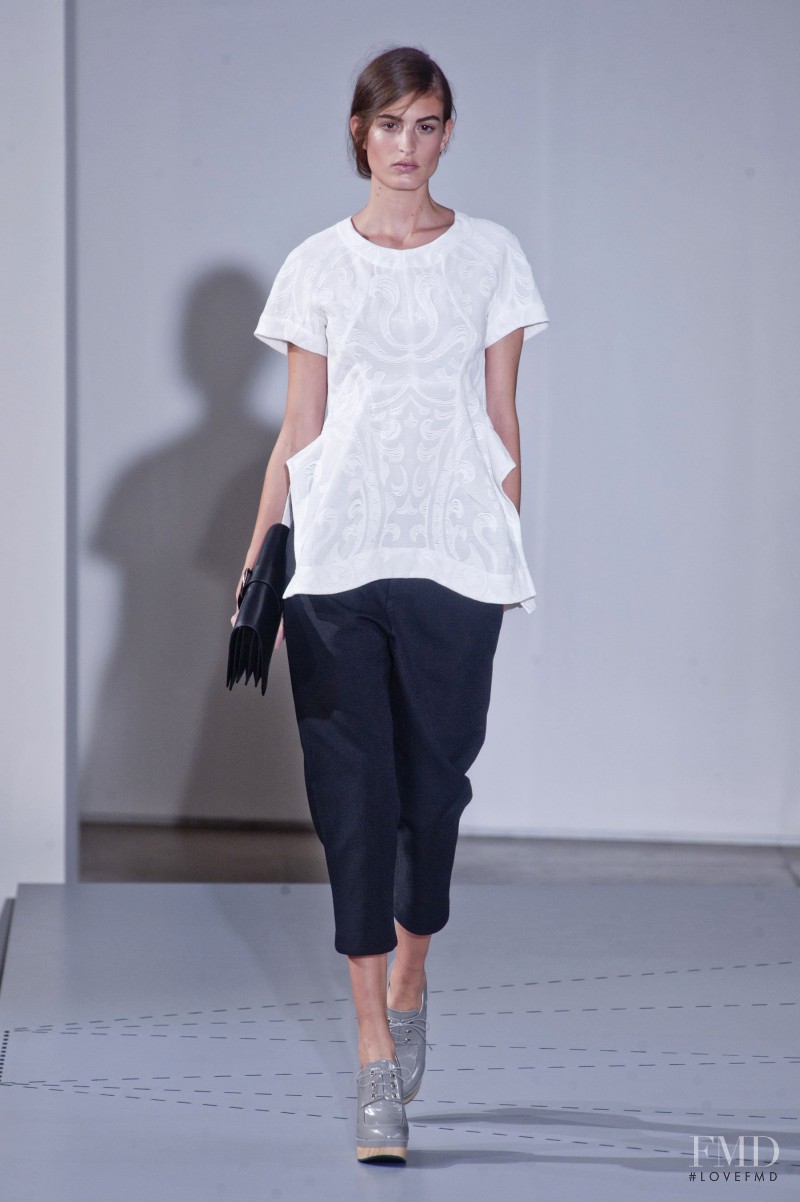 Elodia Prieto featured in  the Jil Sander fashion show for Spring/Summer 2014