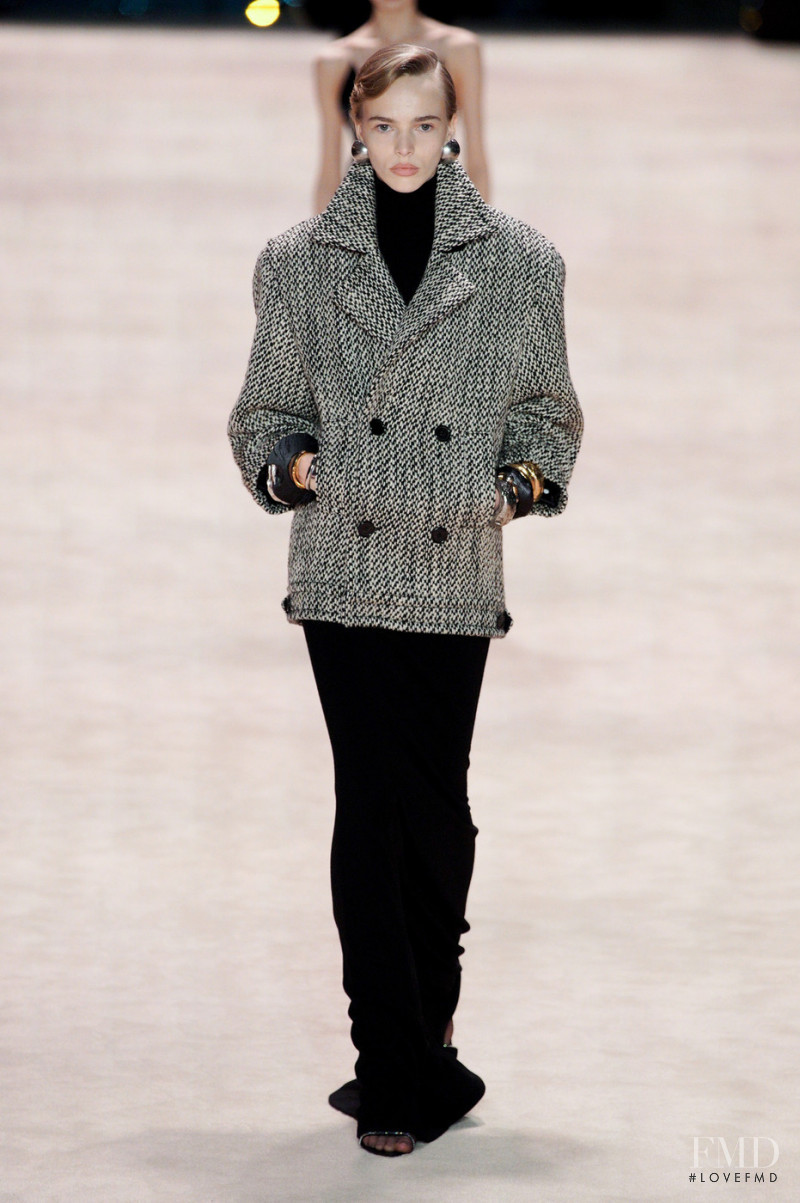 Puck Schrover featured in  the Saint Laurent fashion show for Autumn/Winter 2022
