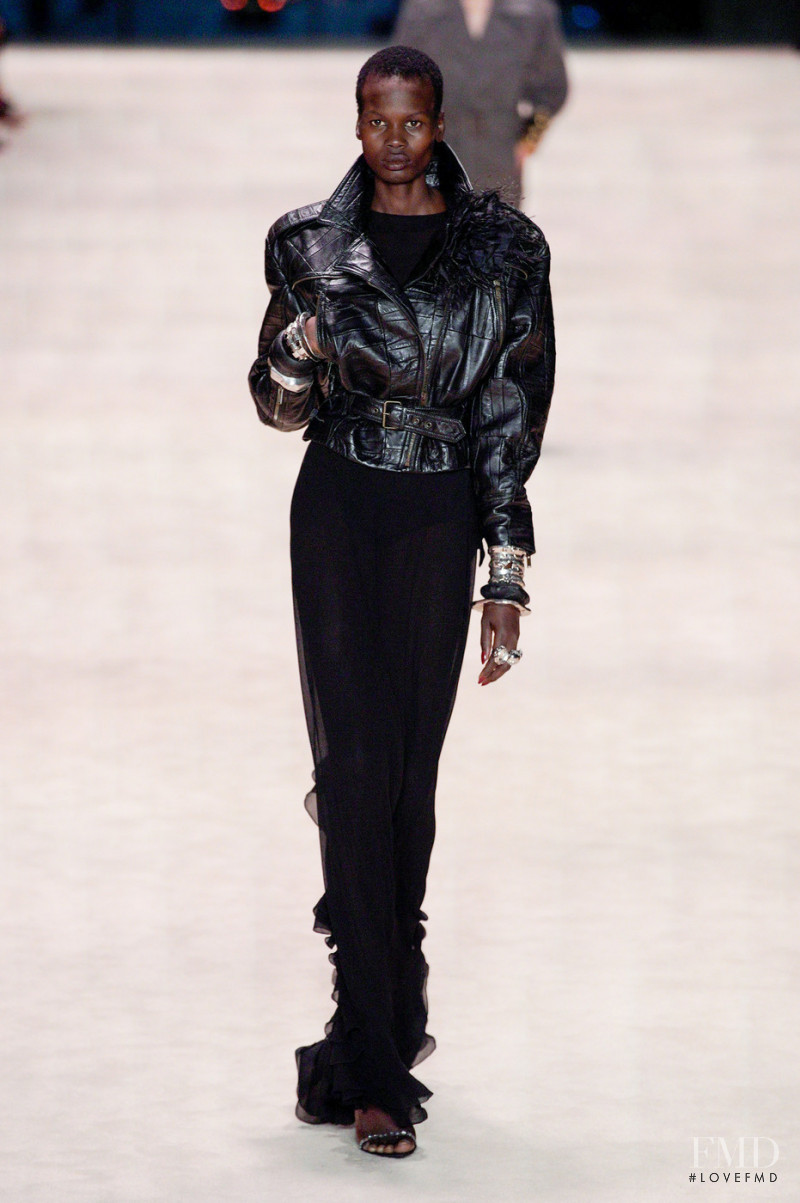 Athieng Bul featured in  the Saint Laurent fashion show for Autumn/Winter 2022