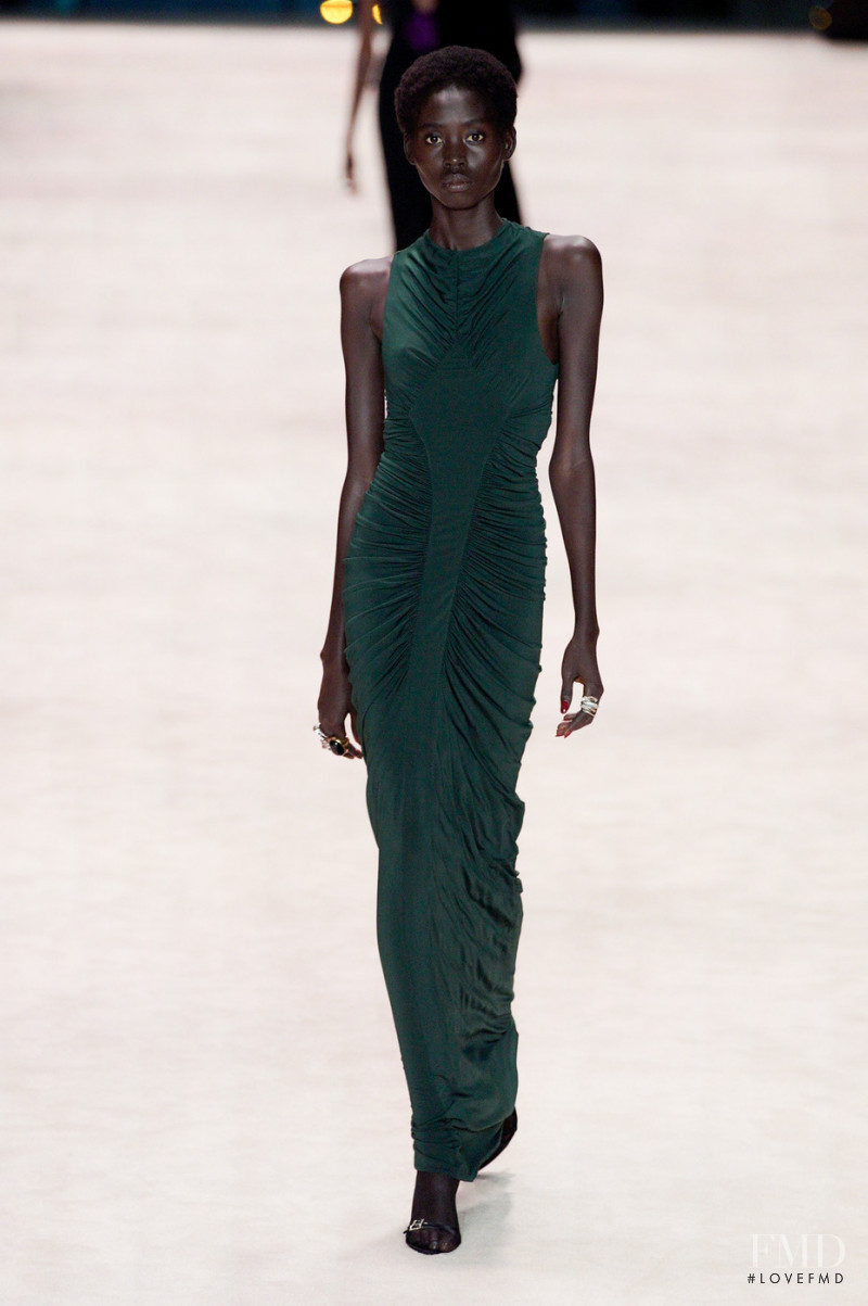 Nyanderi Deng featured in  the Saint Laurent fashion show for Autumn/Winter 2022